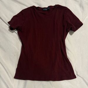 Brandy Melville Deep Red Short Sleeve Tee